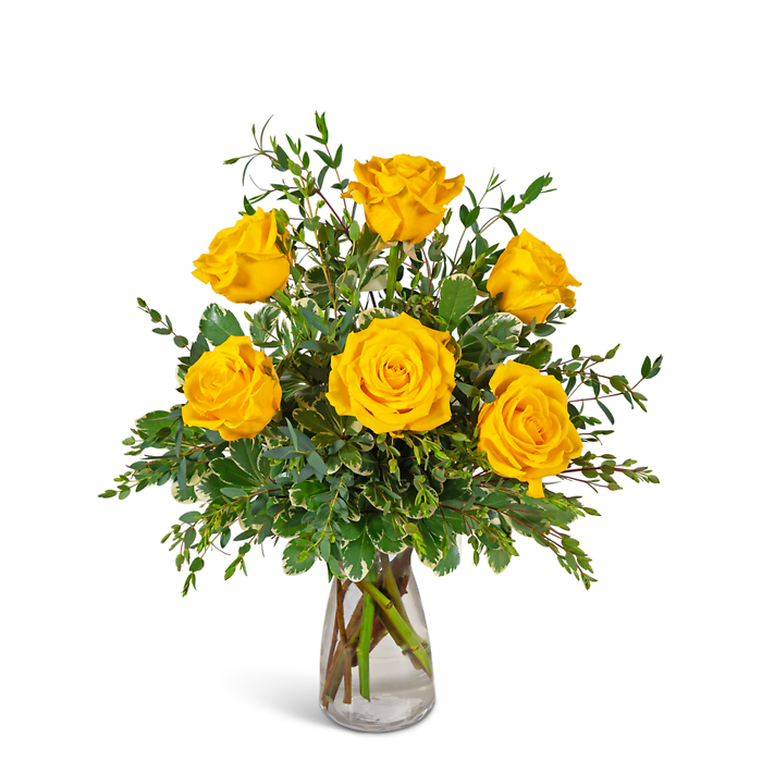 Half Dozen Yellow Roses